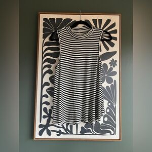 EUC Anthropologie Pure + Gold B&W stripped mock tank Size Medium